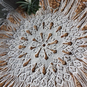 Makramee Runder Tischläufer Untersetzer in Natürlich, Boho Stil für Home Decor, Makramee Tischläufer Boho Runder Tisch Tischset für Wohnzimmer