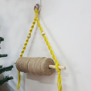 Suporte para rolo de papel higiênico de macramê nórdico, rolo grande de toalhas de papel, decoração de toalheiro de banheiro