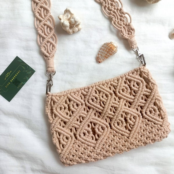 Macrame patterns, macrame bag pattern with PDF and video instruction