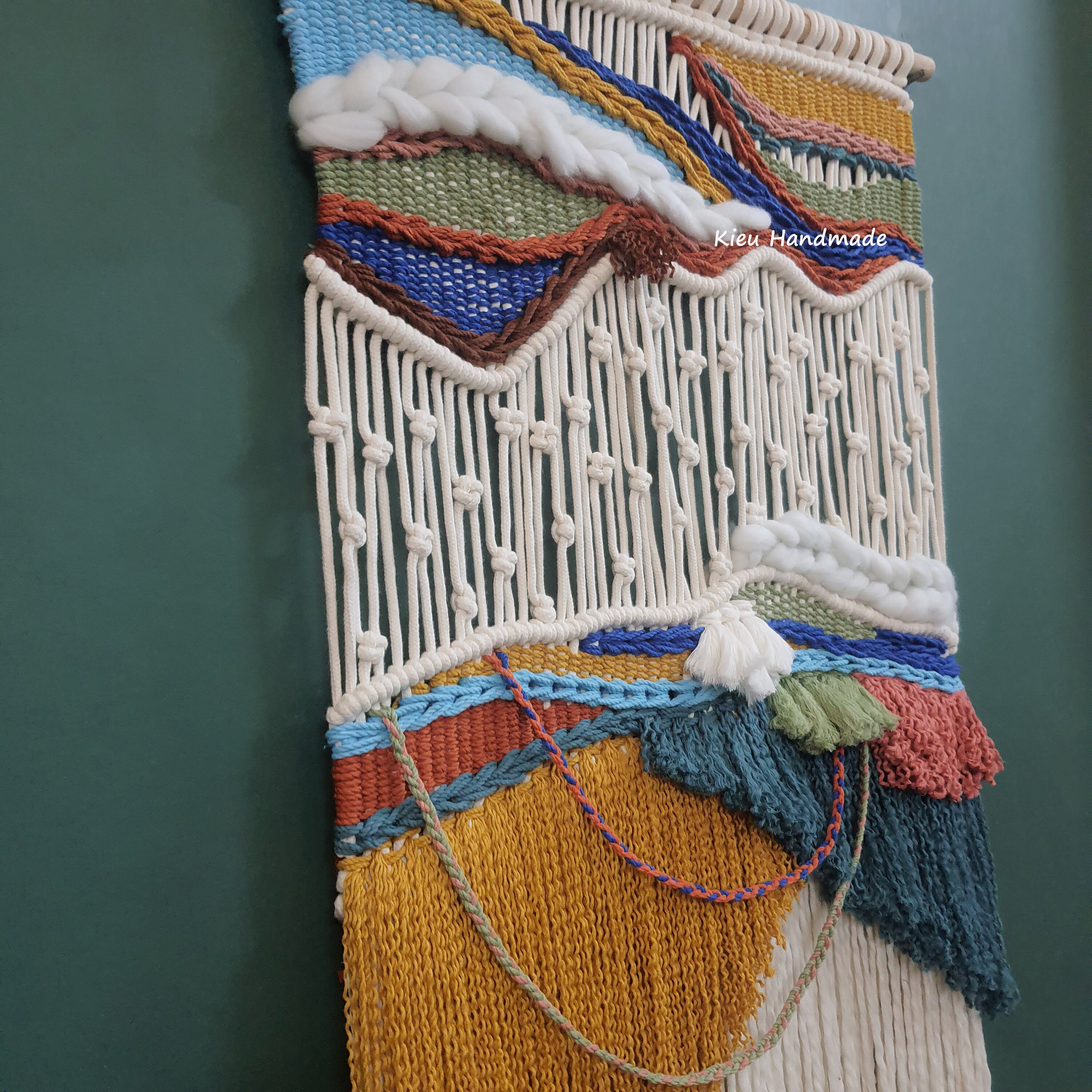 Macrame Weaving Mountain Wall Decor Custom Color Woven Macrame
