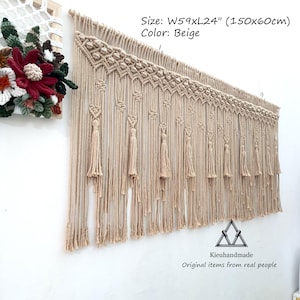 Kitchen Short Curtain, Customizable Boho Macrame Door Valance - Boho Cafe Curtain - New Home Handcrafted Decor