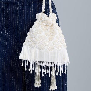 Designer Pearl Potli Bag: Indian Wedding Bridal Clutch