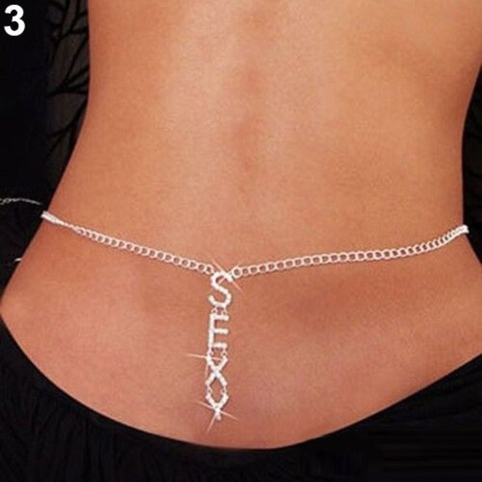 Women Sexy Rhinestone Body Belly Waist Chain Jewelry New For Etsy