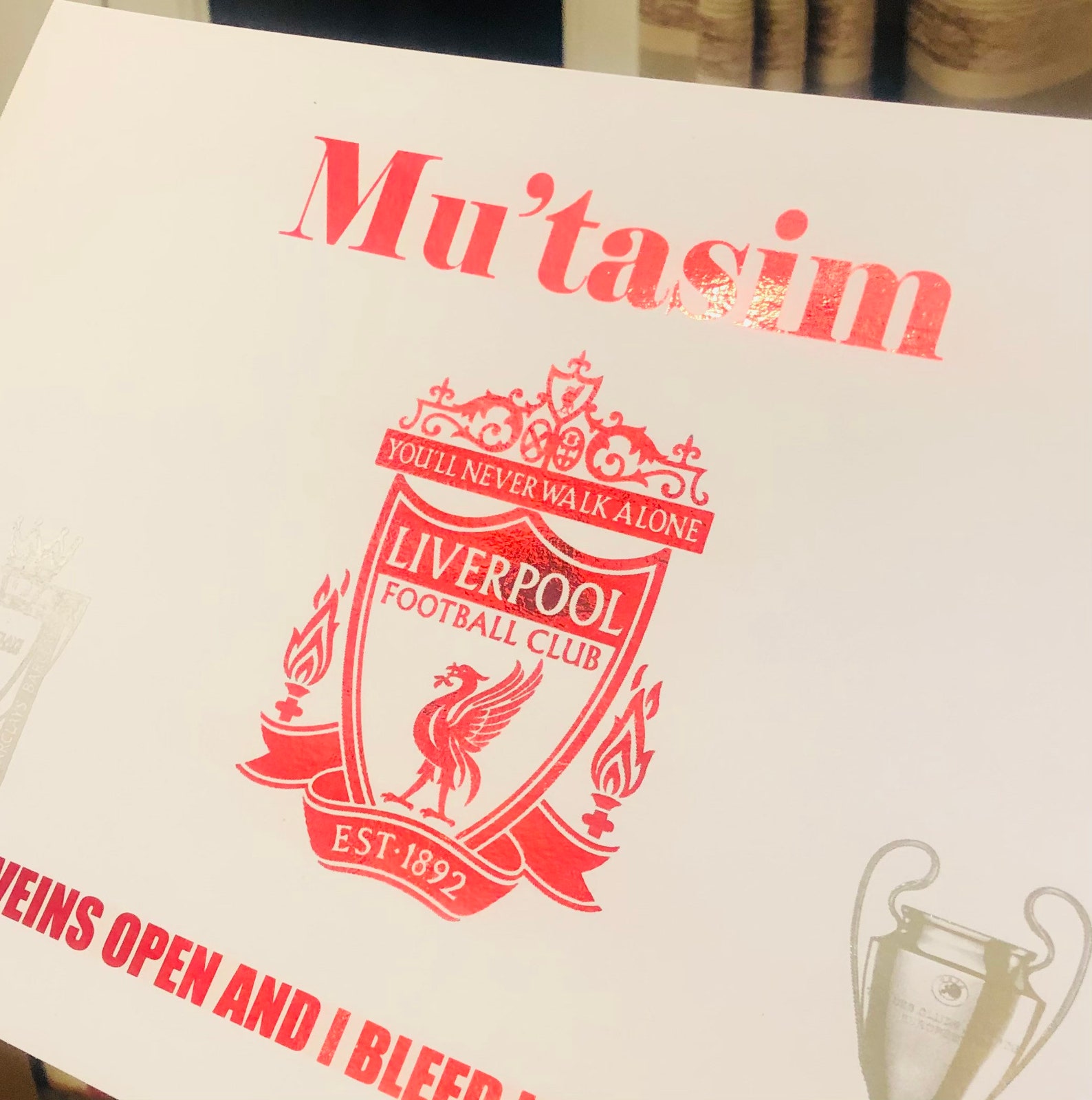 Liverpool Football Club Personalised Foil print Liverpool | Etsy