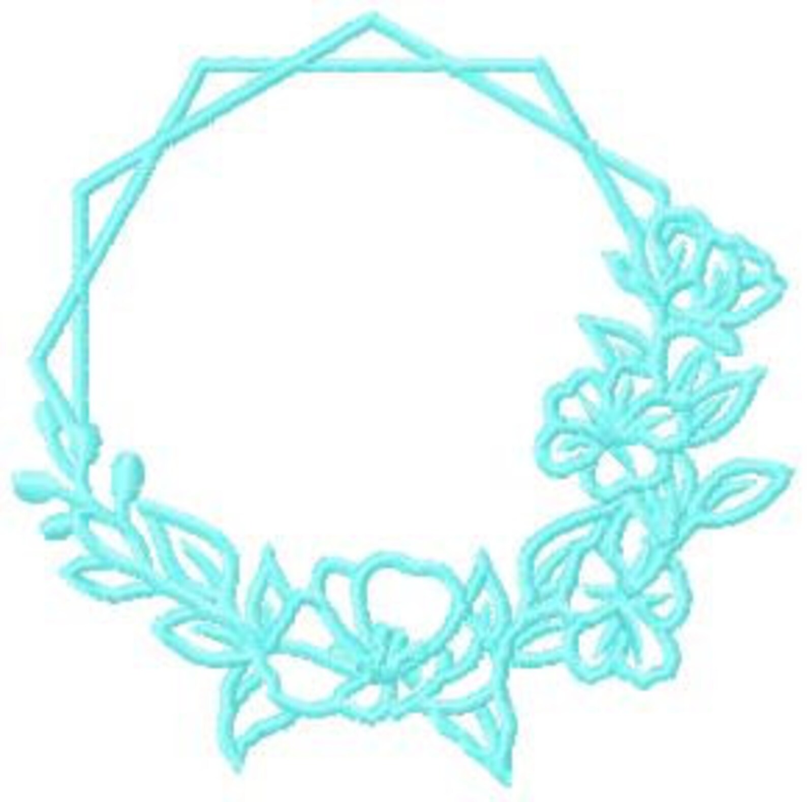 Flowers monogram Frame machine embroidery design Machine Etsy