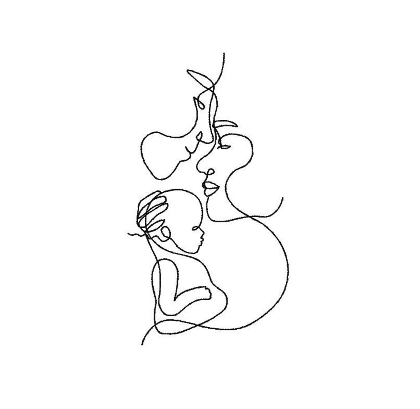 Love mother father child family machine jessecmault designs  etsy