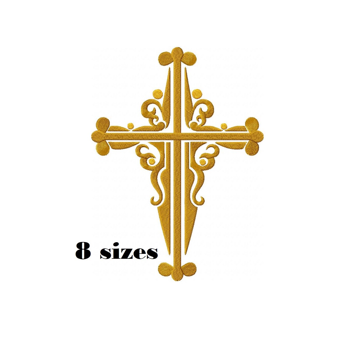 Orthodox cross Machine Embroidery Designs 8 sizes Etsy