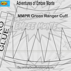 Mighty Morphin&#39; Power Rangers Green Ranger Cuffs pattern template