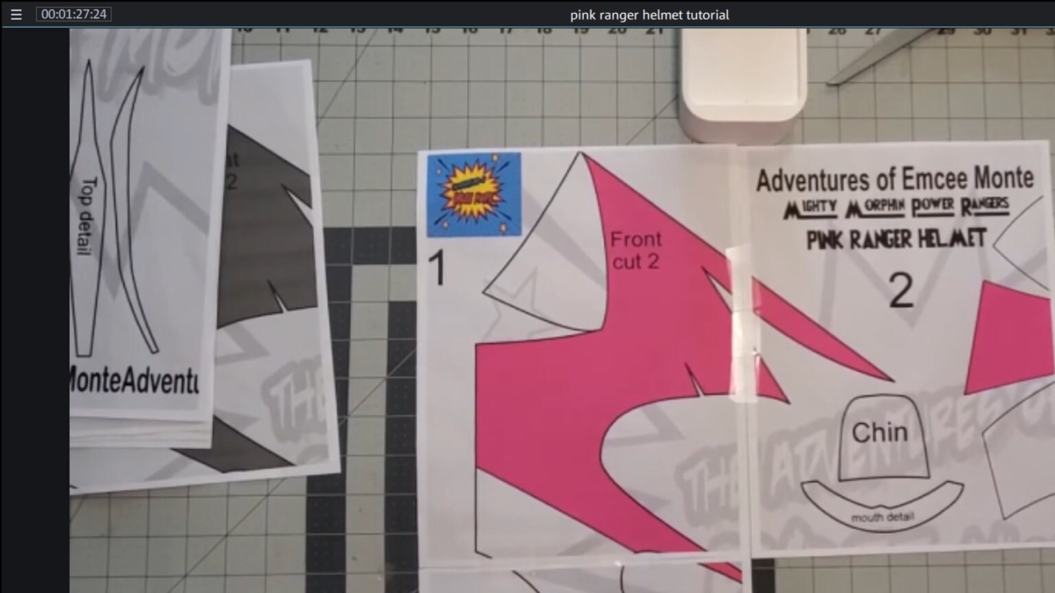 MMPR Pink Ranger Helmet Foam Pattern Template PDF - Etsy