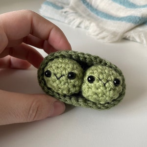 Crochet Amigurumi Peas in a Pod Plushie Stuffed Toy