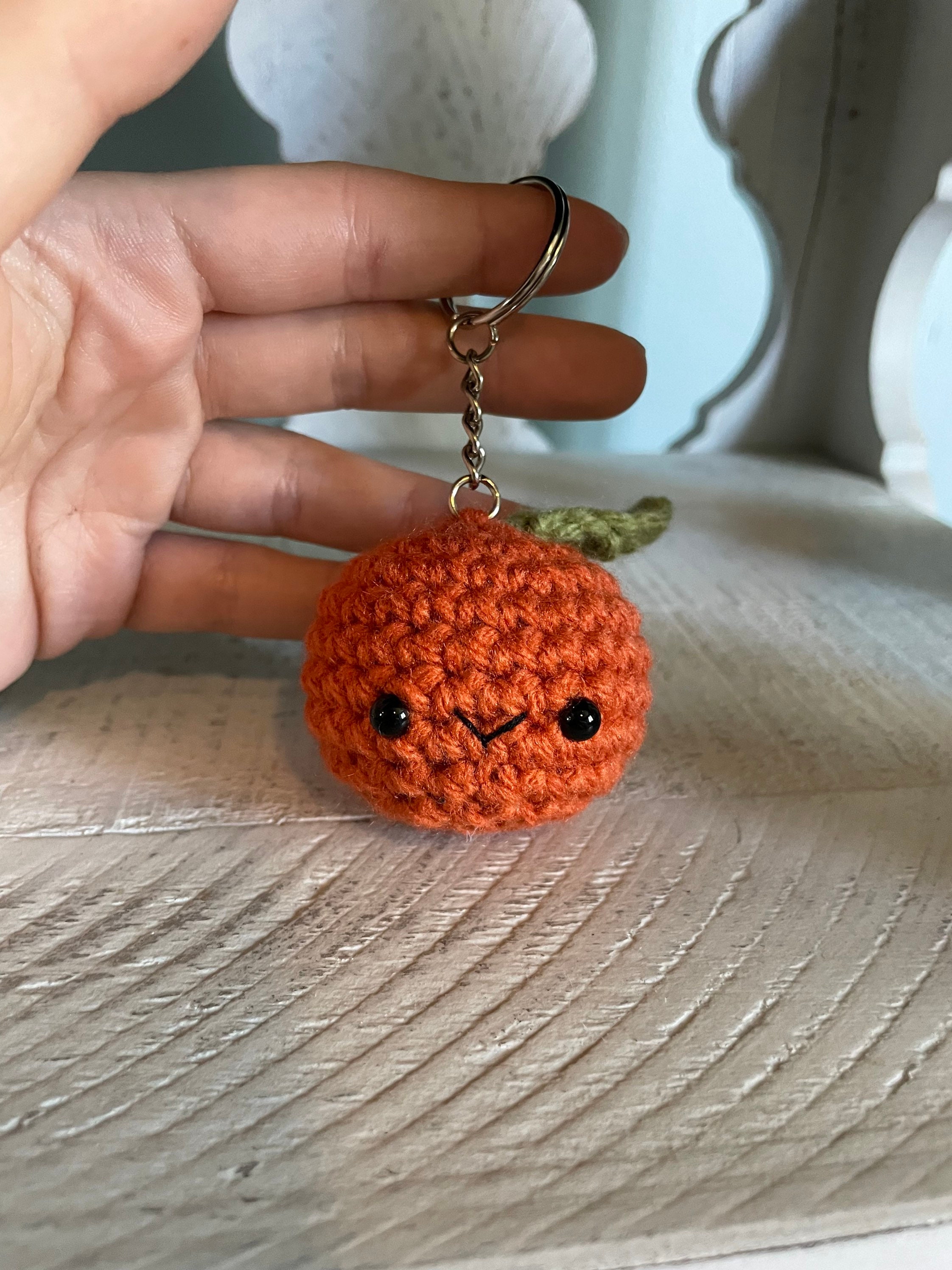 Crochet Orange Keychain Plush Amigurumi Stuffed Toy - Etsy
