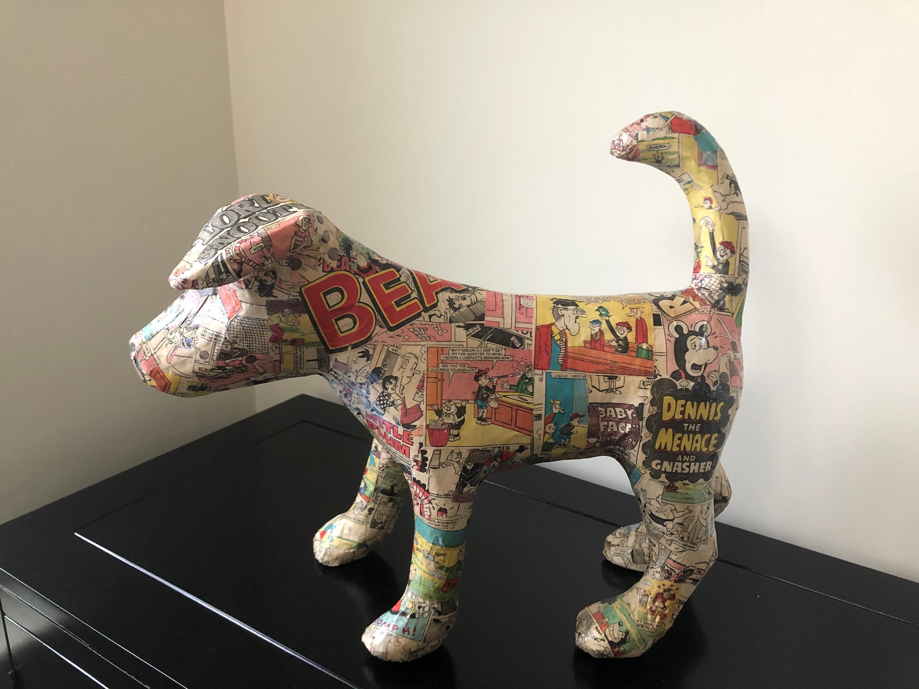 Beano Dog. Quirky Paper Mache Dog Decoupaged in Vintage Beano Etsy UK