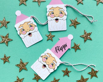 Set of 3 Santa Claus Gift Tags | Santa gift tag