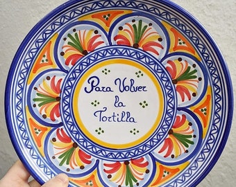 Ceramic dish to turn the "omelette" - 25cm. (10") - Spanish tortilla dish - Tortilla ceramic plate - Traditional spanish -