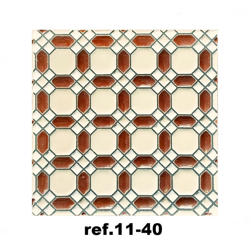 Azulejos de cerámica andaluza 11cm 4.3 , Spanish tiles for DIY, Decorative tiles, mosaic tiles, ceramic coasters, Spain wall tiles ref.11-40