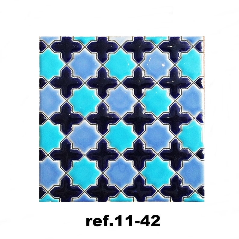 Azulejos de cerámica andaluza 11cm 4.3 , Spanish tiles for DIY, Decorative tiles, mosaic tiles, ceramic coasters, Spain wall tiles ref.11-42