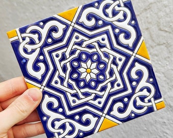 15cm (6") Andalusian ceramic tiles - Spanish tiles for DIY, Decorative tiles, mosaic tiles, ceramic tiles, coaster, Spain tiles