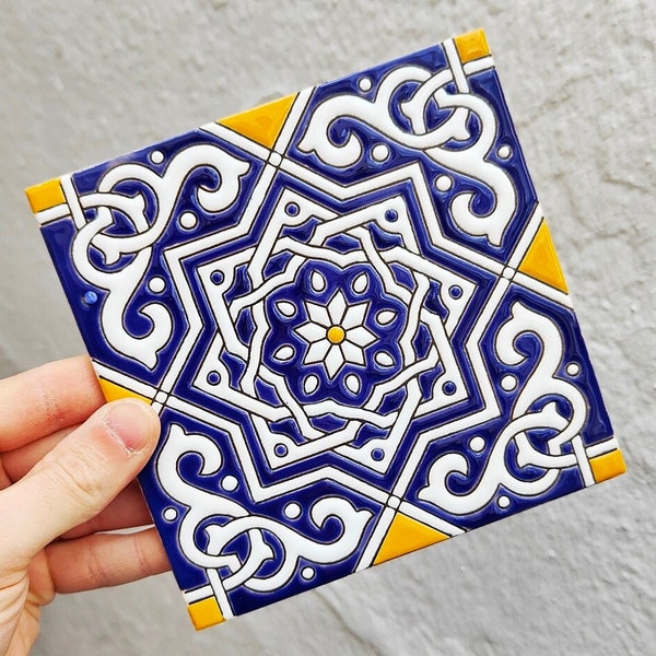 Azulejos de 15cm (6") cerámica andaluza - Spanish tiles for DIY, Decorative tiles, mosaic tiles,  ceramic tiles, coaster, Spain tiles