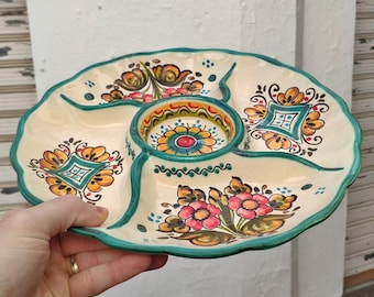 "Tapas" starter - Hand painted - "Tapas" dish - Hand painted Tray for Appetizers - Spanish tapas plate or appetizer or Fondue -