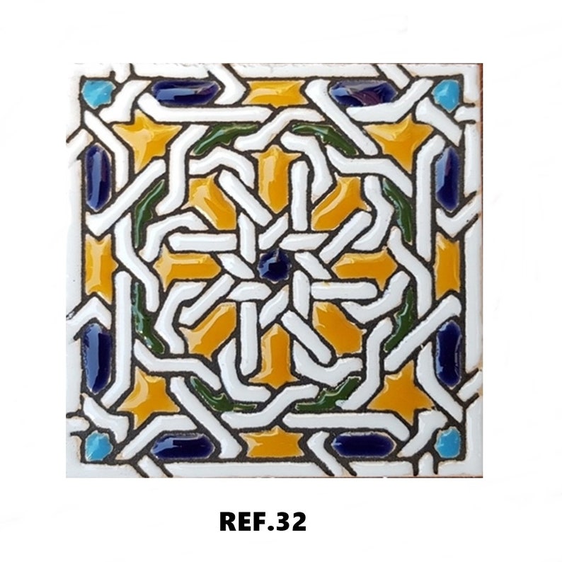 Azulejos de cerámica andaluza 7,5cm 3 , Spanish tiles for DIY, Decorative tiles, mosaic tiles, ceramic tiles, coaster, Spain tiles REF.32