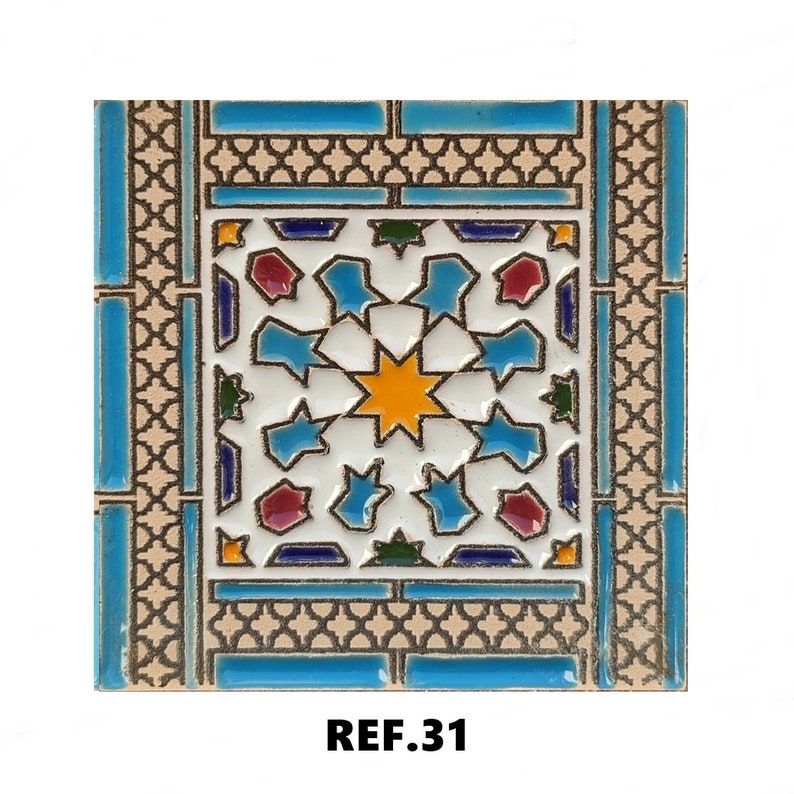 Azulejos de cerámica andaluza 7,5cm 3 , Spanish tiles for DIY, Decorative tiles, mosaic tiles, ceramic tiles, coaster, Spain tiles REF.31