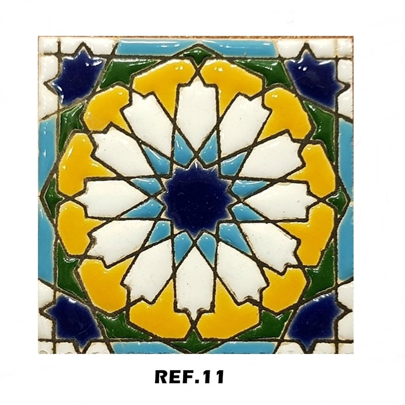 Carreaux de céramique andalous 7,5 cm 3, carreaux espagnols pour bricolage, carreaux décoratifs, carreaux de mosaïque, carreaux de céramique, dessous de verre, carreaux d'Espagne REF.11