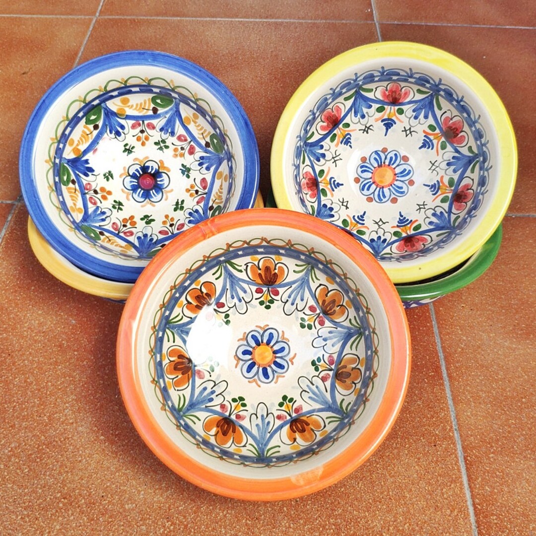 Set of 3 Handpainted Ceramic Bowls 16cm.6.3 Etsy