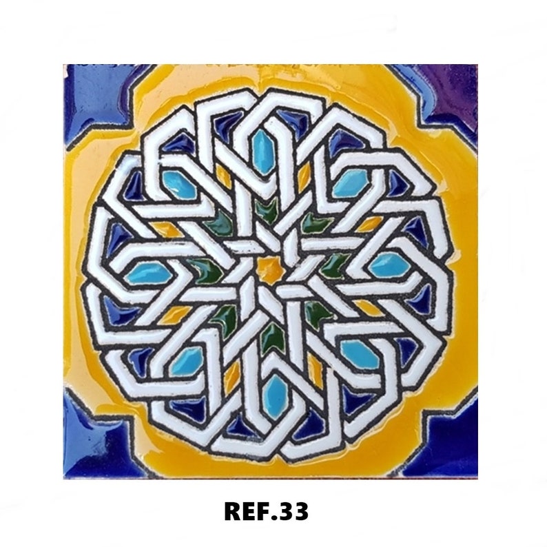 Andalusian ceramic tiles 7.5cm 3, Spanish tiles for DIY, Decorative tiles, mosaic tiles, ceramic tiles, coaster, Spain tiles REF.33
