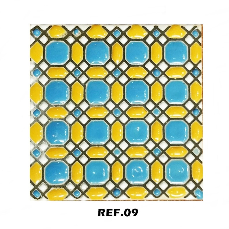 Azulejos de cerámica andaluza 7,5cm 3 , Spanish tiles for DIY, Decorative tiles, mosaic tiles, ceramic tiles, coaster, Spain tiles REF.09