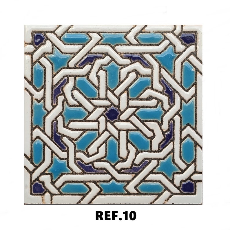 Azulejos de cerámica andaluza 7,5cm 3 , Spanish tiles for DIY, Decorative tiles, mosaic tiles, ceramic tiles, coaster, Spain tiles REF.10