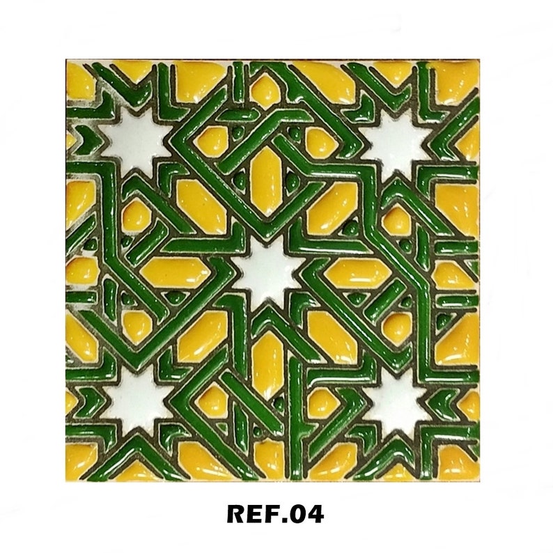 Azulejos de cerámica andaluza 7,5cm 3 , Spanish tiles for DIY, Decorative tiles, mosaic tiles, ceramic tiles, coaster, Spain tiles REF.04