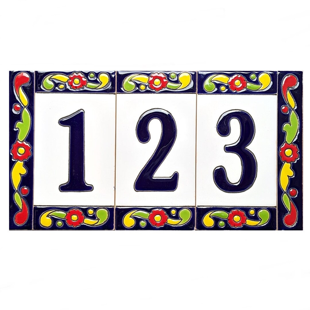 Large Ceramic Tile Letters and Numbers for Wall Hand Enameled in Spain