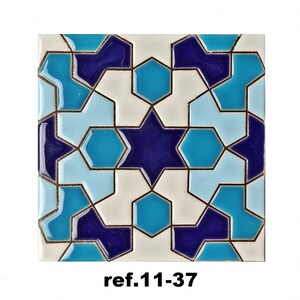 Azulejos de cerámica andaluza 11cm 4.3 , Spanish tiles for DIY, Decorative tiles, mosaic tiles, ceramic coasters, Spain wall tiles ref.11-37