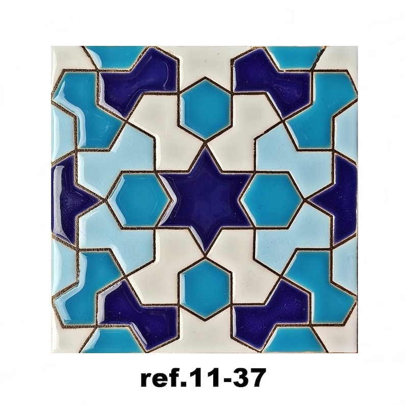 Azulejos de cerámica andaluza 11cm 4.3 , Spanish tiles for DIY, Decorative tiles, mosaic tiles, ceramic coasters, Spain wall tiles ref.11-37