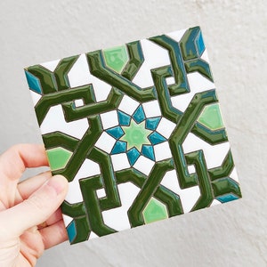 15cm (6") Andalusian ceramic tiles - Spanish tiles for DIY, Decorative tiles, mosaic tiles, ceramic tiles, coaster, Spain tiles