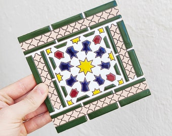 15cm (6") Andalusian ceramic tiles - Spanish tiles for DIY, Decorative tiles, mosaic tiles, ceramic tiles, coaster, Spain tiles