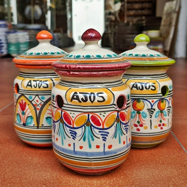 Spanish Garlic Jar Etsy
