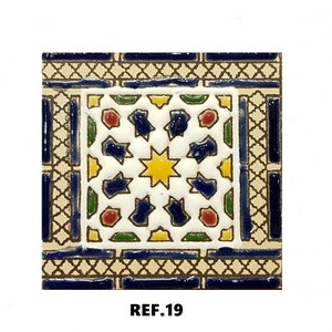 Azulejos de cerámica andaluza 7,5cm 3 , Spanish tiles for DIY, Decorative tiles, mosaic tiles, ceramic tiles, coaster, Spain tiles REF.19