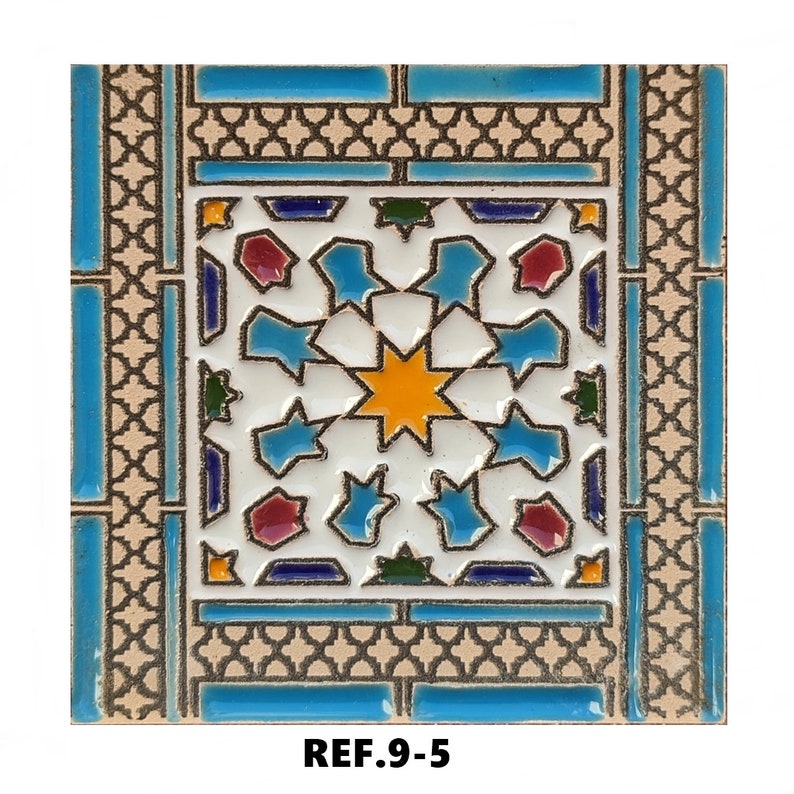 Andalusische Keramikfliesen 7,5 cm 3 Zoll, spanische Fliesen für Heimwerker, dekorative Fliesen, Mosaikfliesen, Keramikfliesen, Untersetzer, spanische Fliesen REF.9-5
