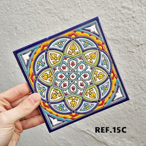 Azulejos 15cm (6") Andalusian ceramic - Spanish tiles for DIY, Decorative tiles, mosaic tiles, ceramic tiles, coaster, Spain tiles