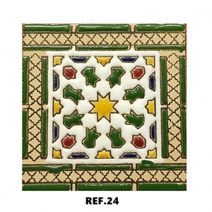 Azulejos de cerámica andaluza 7,5cm 3 , Spanish tiles for DIY, Decorative tiles, mosaic tiles, ceramic tiles, coaster, Spain tiles REF.24