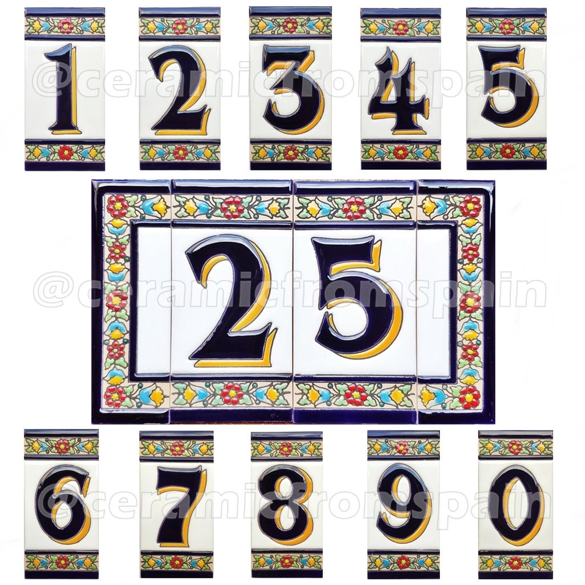 Large Large Large Ceramic tile numbers for house Large Large Etsy