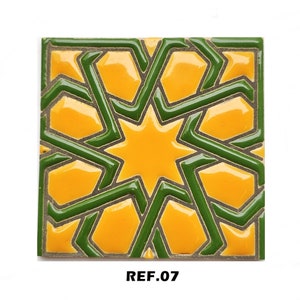 Azulejos de cerámica andaluza 7,5cm 3 , Spanish tiles for DIY, Decorative tiles, mosaic tiles, ceramic tiles, coaster, Spain tiles REF.07