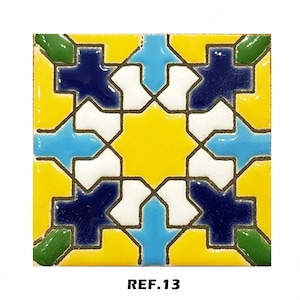 Carreaux de céramique andalous 7,5 cm 3, carreaux espagnols pour bricolage, carreaux décoratifs, carreaux de mosaïque, carreaux de céramique, dessous de verre, carreaux d'Espagne REF.13