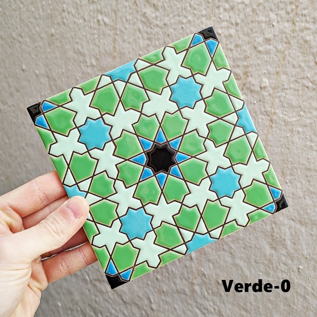 15cm 6 Andalusian Ceramic Tiles Spanish Tiles for DIY, Decorative Tiles