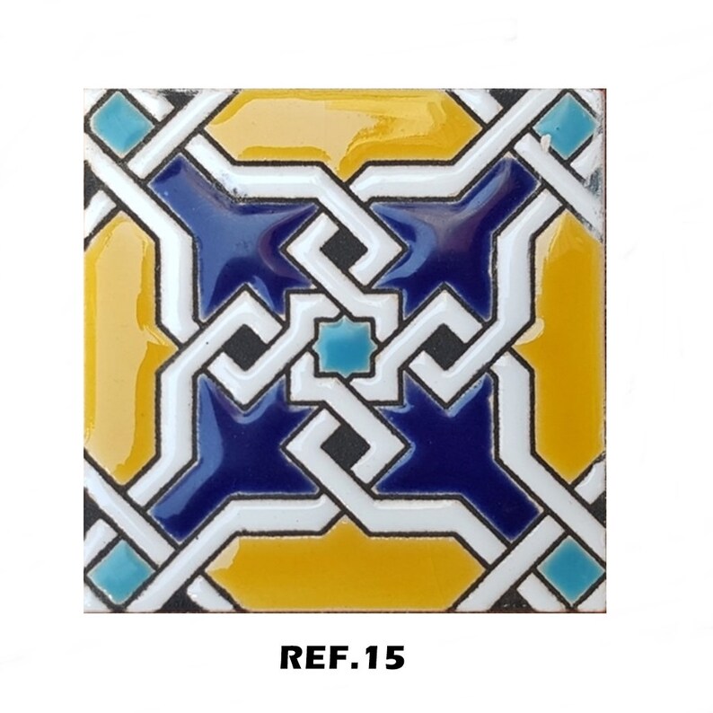 Azulejos de cerámica andaluza 7,5cm 3 , Spanish tiles for DIY, Decorative tiles, mosaic tiles, ceramic tiles, coaster, Spain tiles REF.15