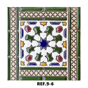 Andalusische Keramikfliesen 7,5 cm 3 Zoll, spanische Fliesen für Heimwerker, dekorative Fliesen, Mosaikfliesen, Keramikfliesen, Untersetzer, spanische Fliesen REF.9-6