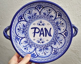 Ceramic "circular" panera - 25cm. (10") - Toledo - Microwave & Dishwasher - Ceramic bread dish - Traditional ceramic from Spain -