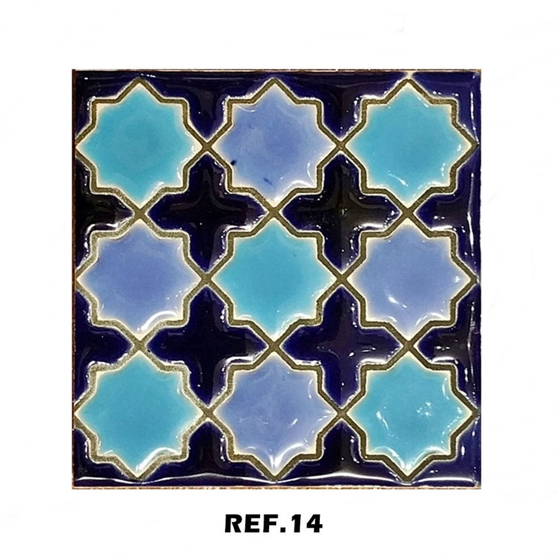 Carreaux de céramique andalous 7,5 cm 3, carreaux espagnols pour bricolage, carreaux décoratifs, carreaux de mosaïque, carreaux de céramique, dessous de verre, carreaux d'Espagne REF.14