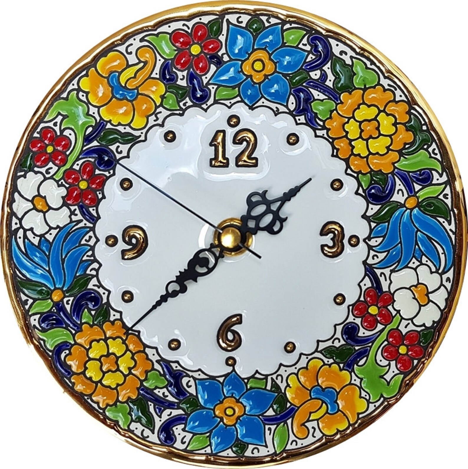 Spanish Ceramic Clock 17cm.6.7 Enameled by Hands Etsy